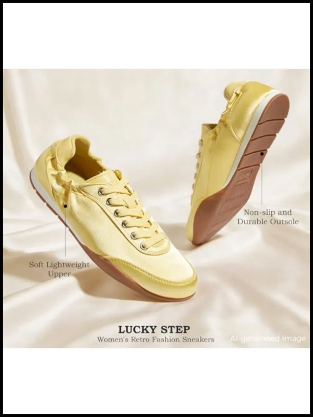 Retro Fashion Sneakers - Lightweight Satin Ballet Casual Walking Shoes